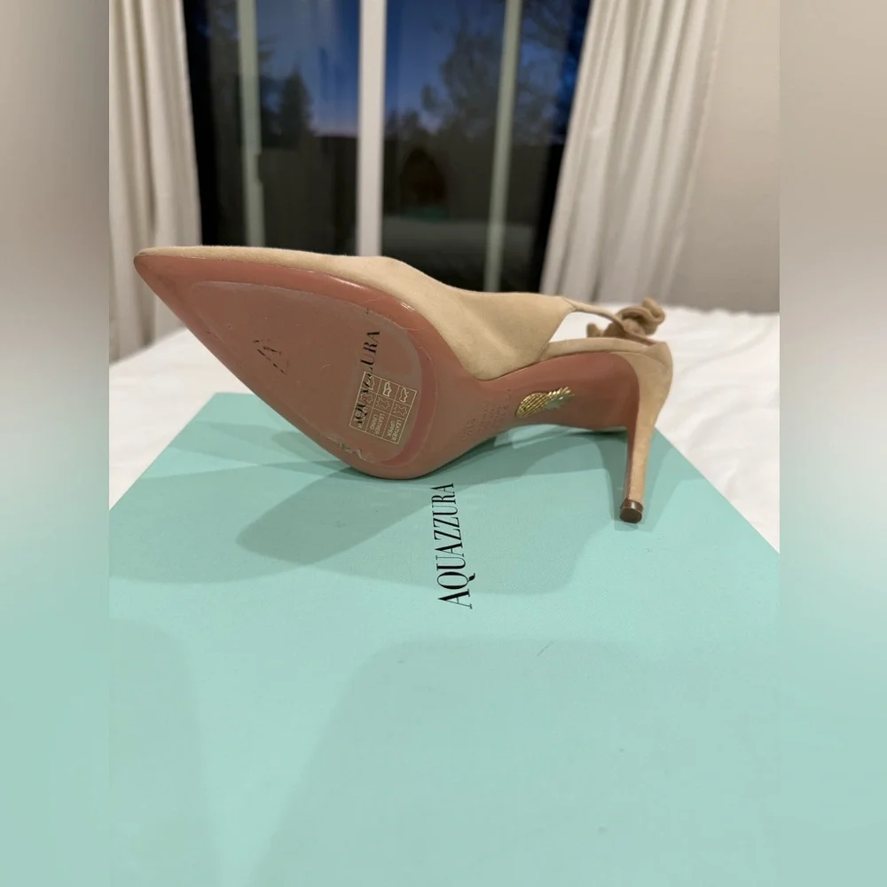 Aquazurra Bow Tie 105mm Pump in Beige 37.5 - brand new, never worn! - Picture 8 of 13